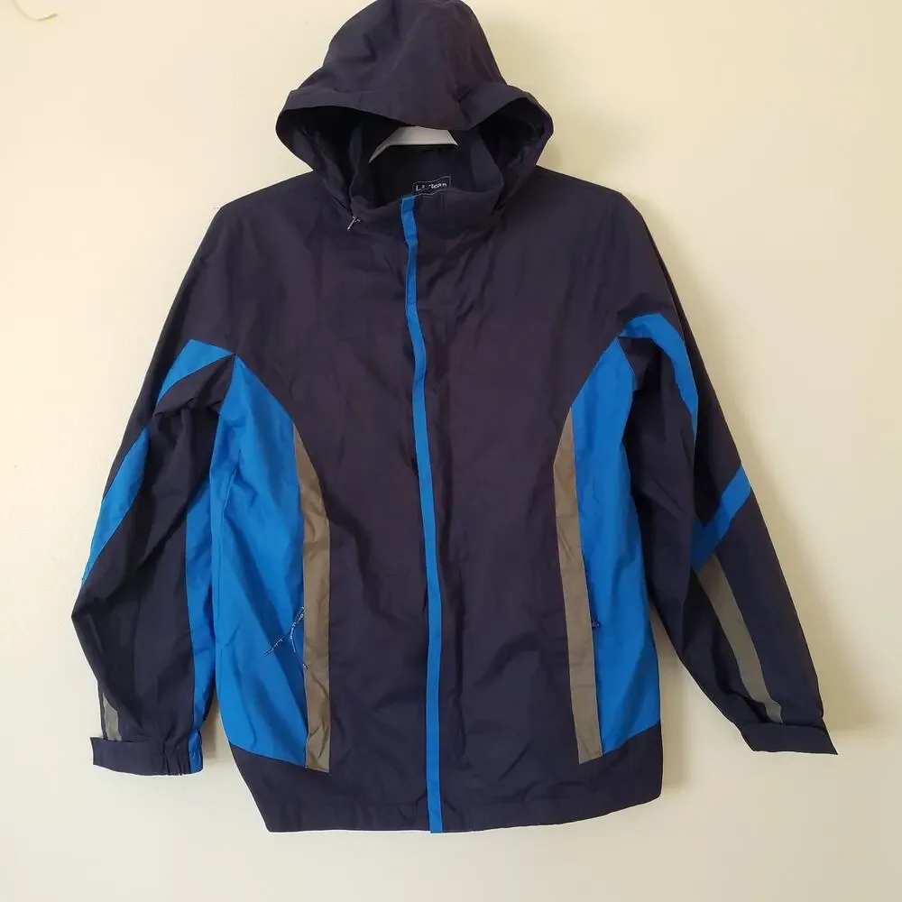 L.L. Bean Youth Winter Coat w Hood Blue Colorblock Size Large (14-16)